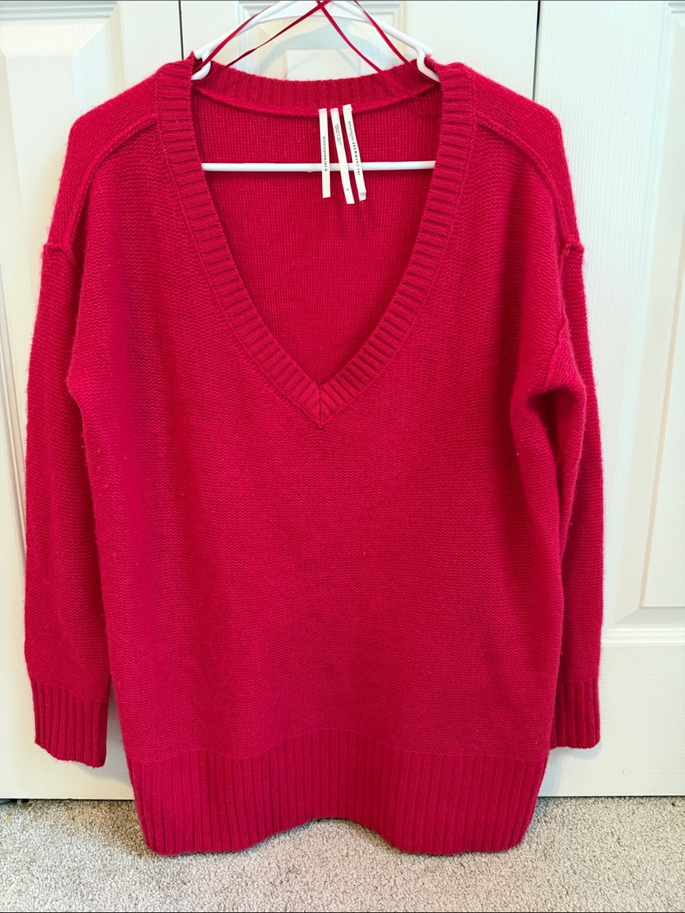 By Anthropologie 100% cashmere raspberry sweater